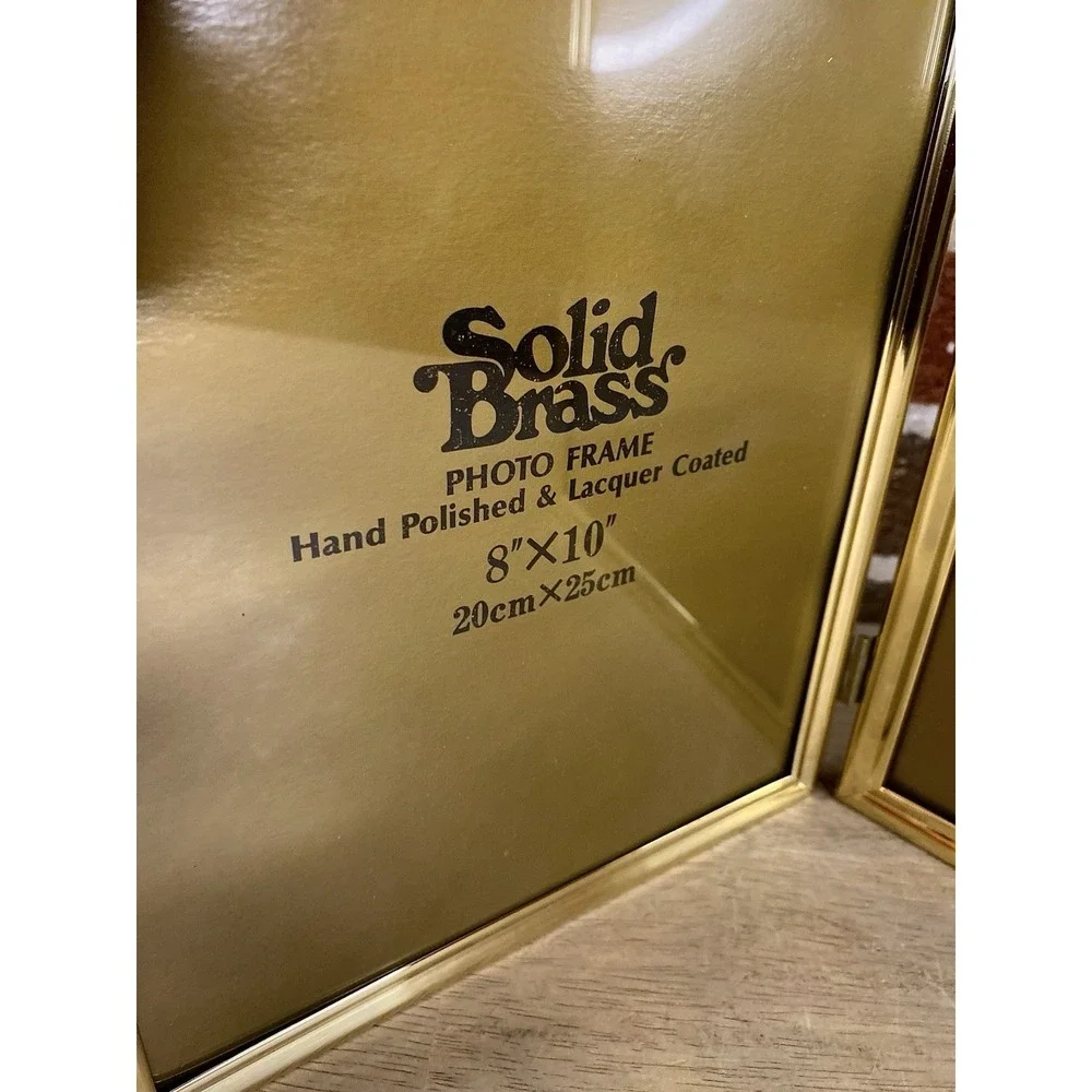 Vintage Mid-Century Solid Brass Bifold Picture Frame‎ Gold 8x10  Modern Heritage